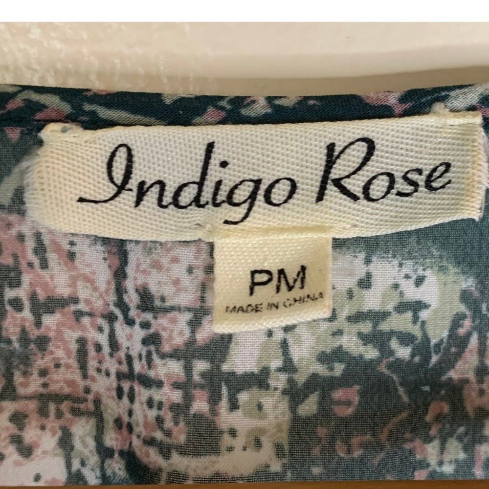 Indigo Rose Pink Dark Green Paisley Tiered Maxi Dress Size PM - Picture 7 of 7